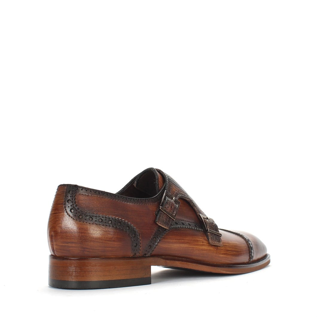 Taba Monk Strap Klasik Erkek Ayakkabı 032