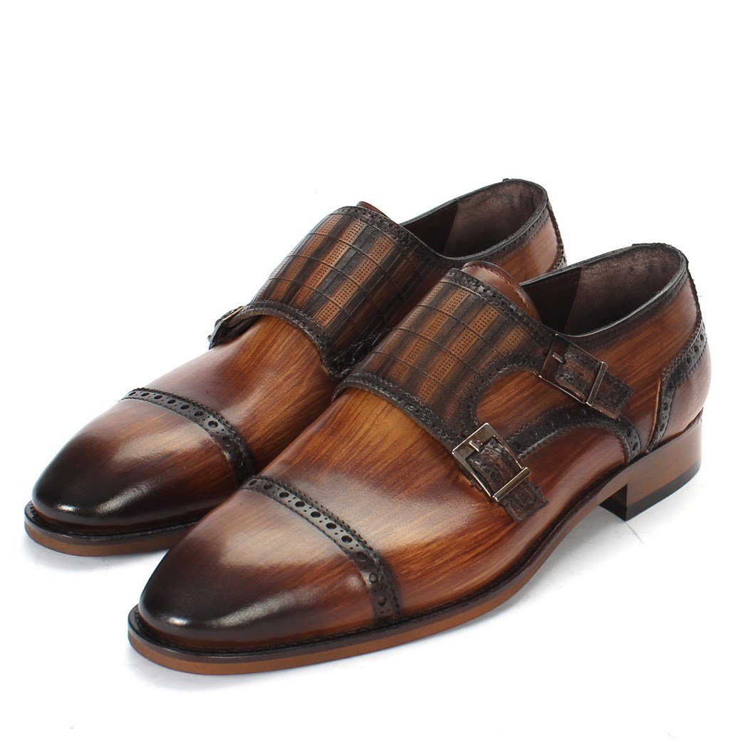 Taba Monk Strap Klasik Erkek Ayakkabı 032
