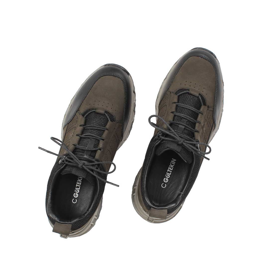 Celal Gültekin Erkek Antrasit Nubuk Siyah Deri Sneaker