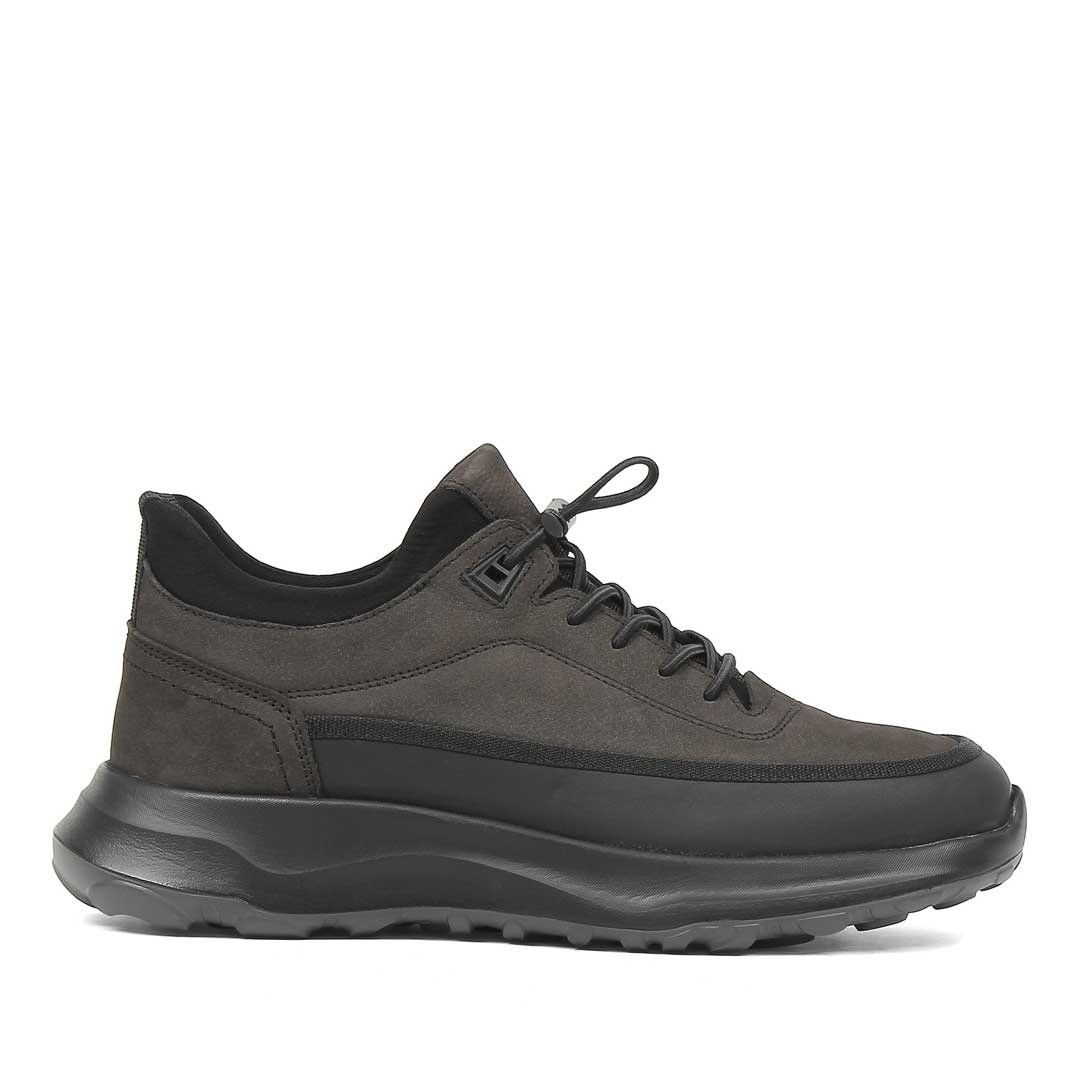 Celal Gültekin Erkek Antrasit Nubuk Siyah Deri Sneaker