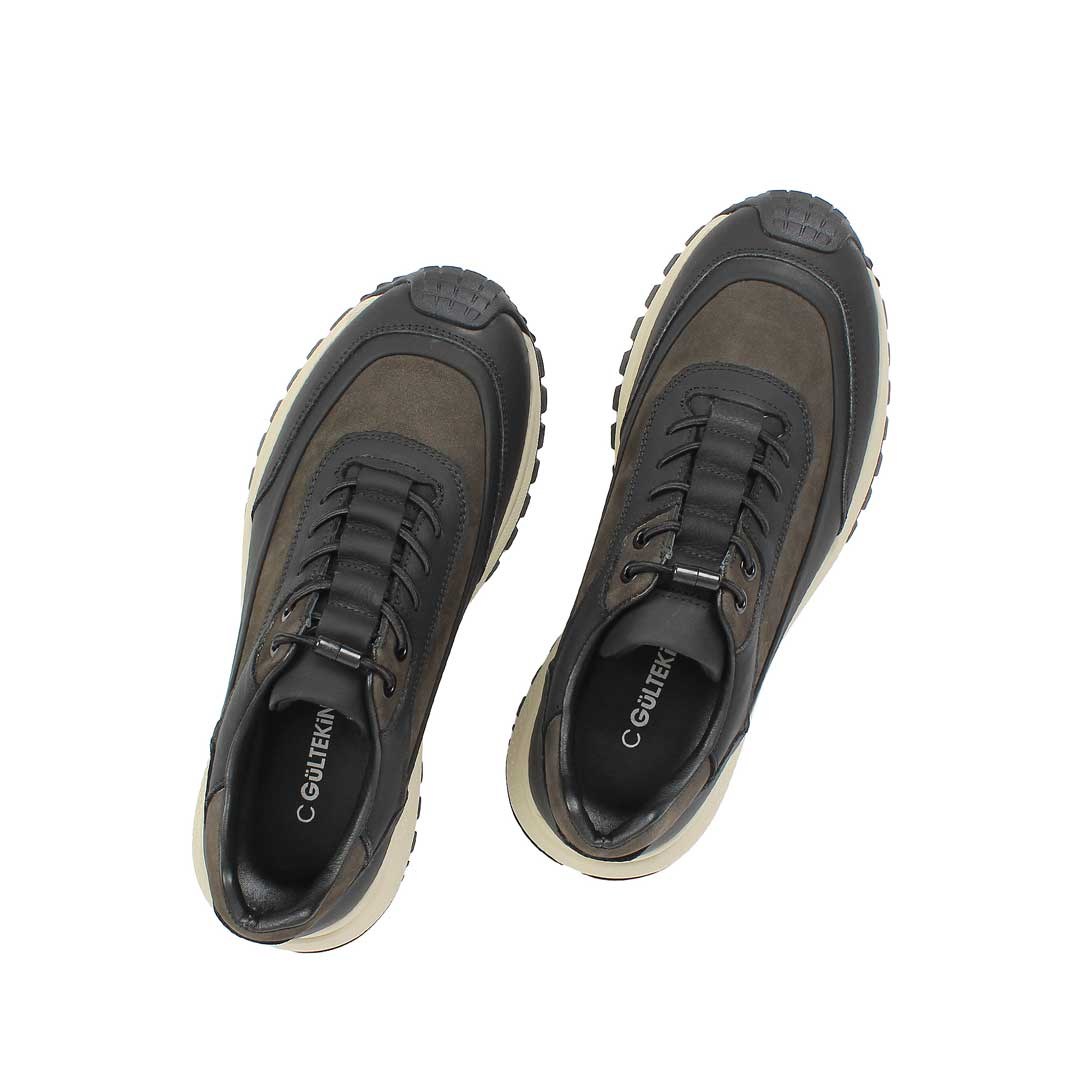 Celal Gültekin Erkek Antrasit Nubuk Siyah Deri Sneaker