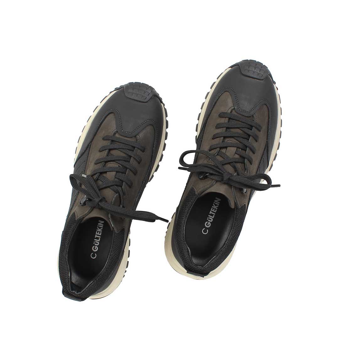 Celal Gültekin Erkek Antrasit Siyah Nubuk Deri Sneaker