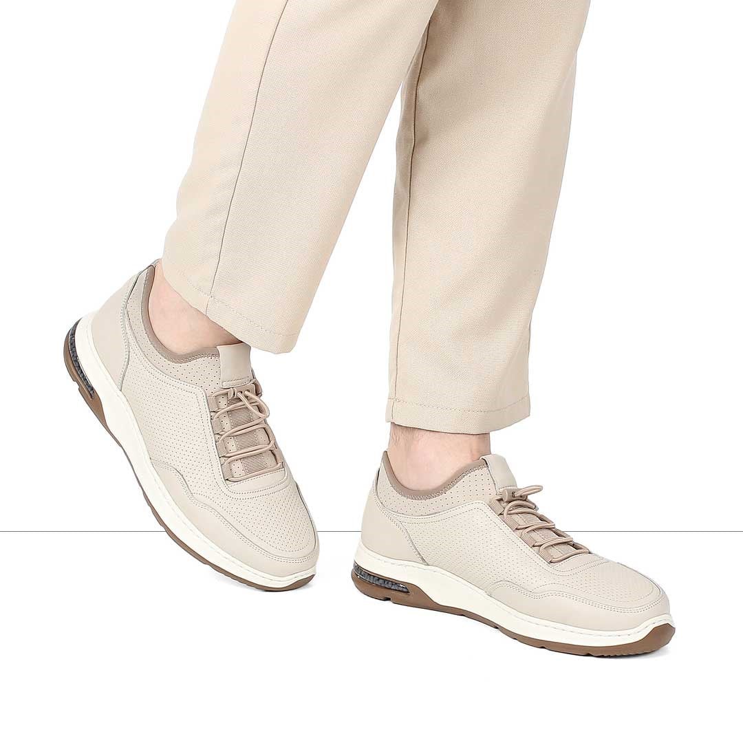 Celal Gültekin Erkek Bej Deri Sneaker