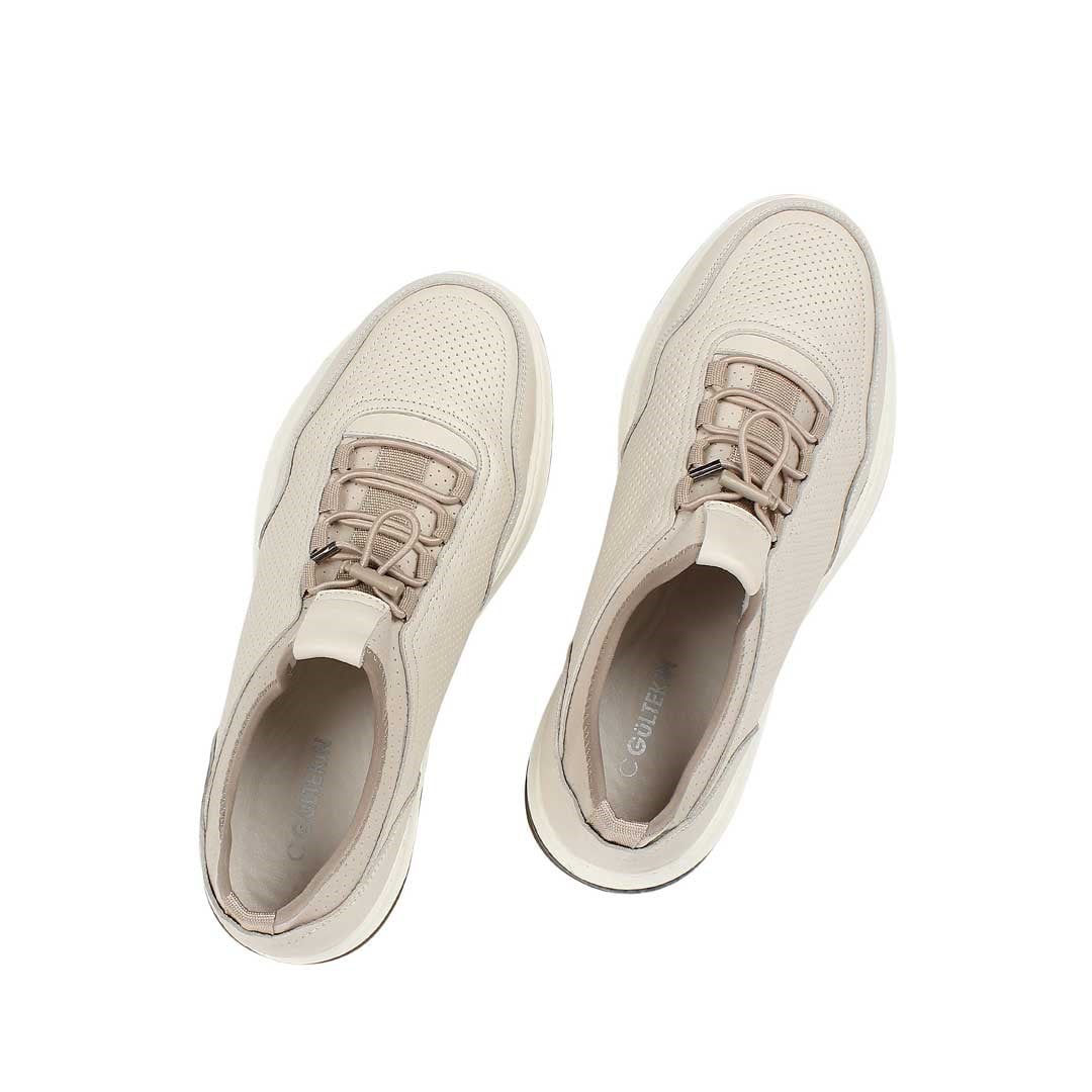 Celal Gültekin Erkek Bej Deri Sneaker