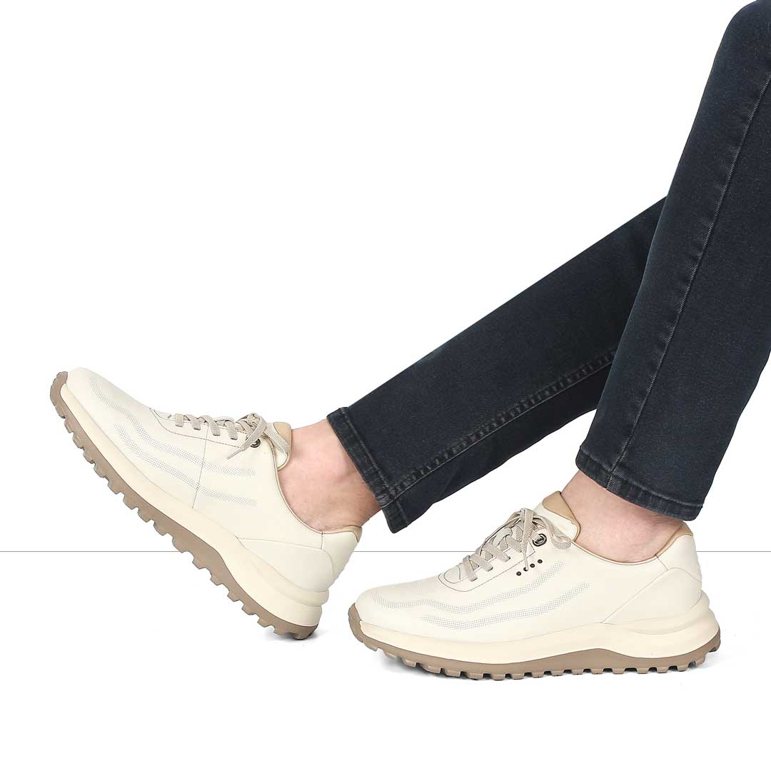 Celal Gültekin Erkek Bej Kalın Tabanlı Deri Sneaker