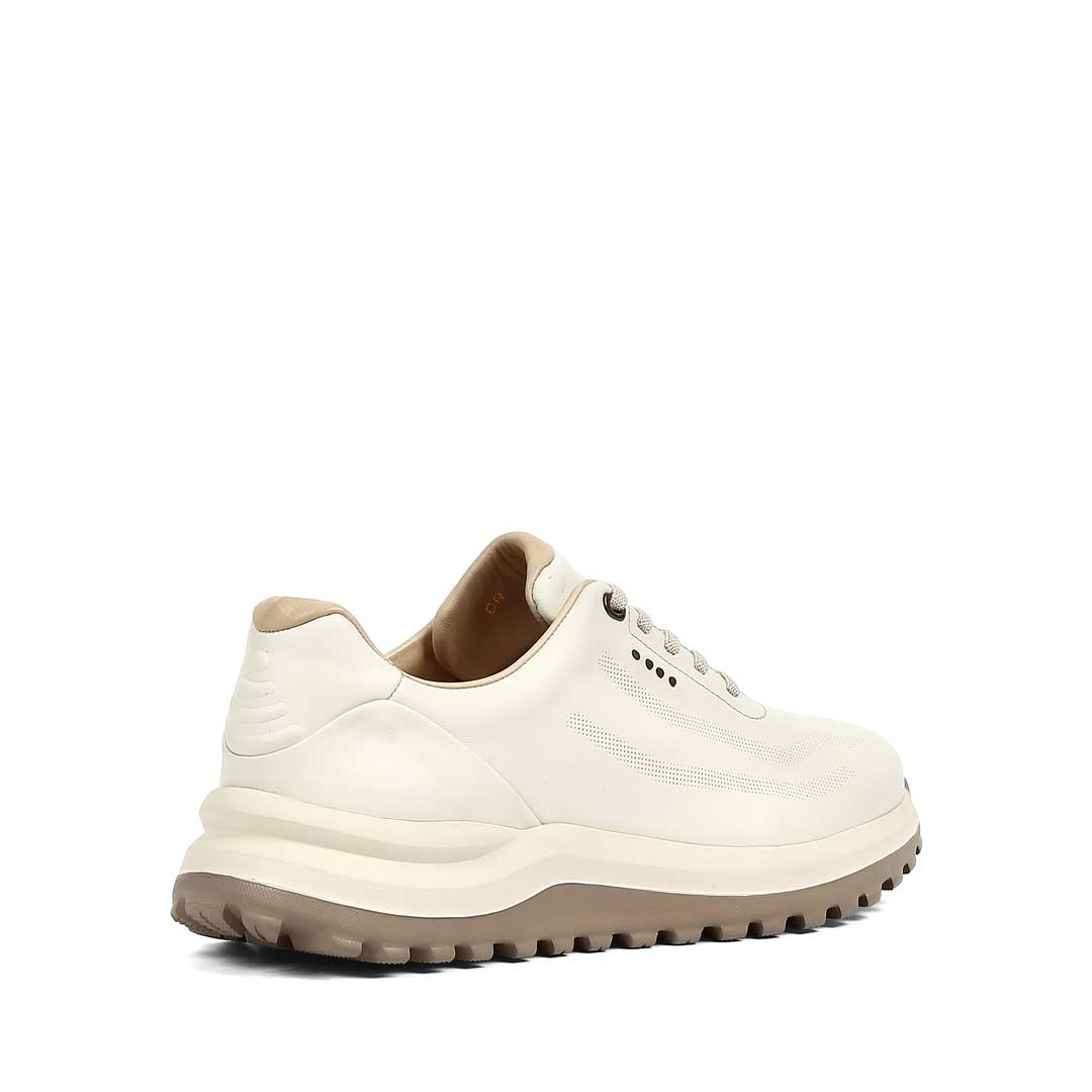 Celal Gültekin Erkek Bej Kalın Tabanlı Deri Sneaker
