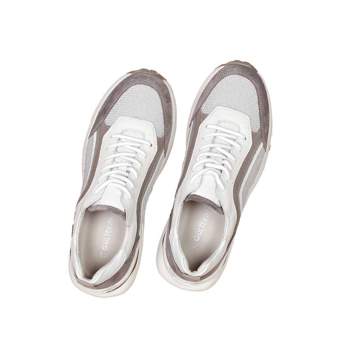 Celal Gültekin Erkek Bej Vizon Bağcıklı Süet Deri Sneaker