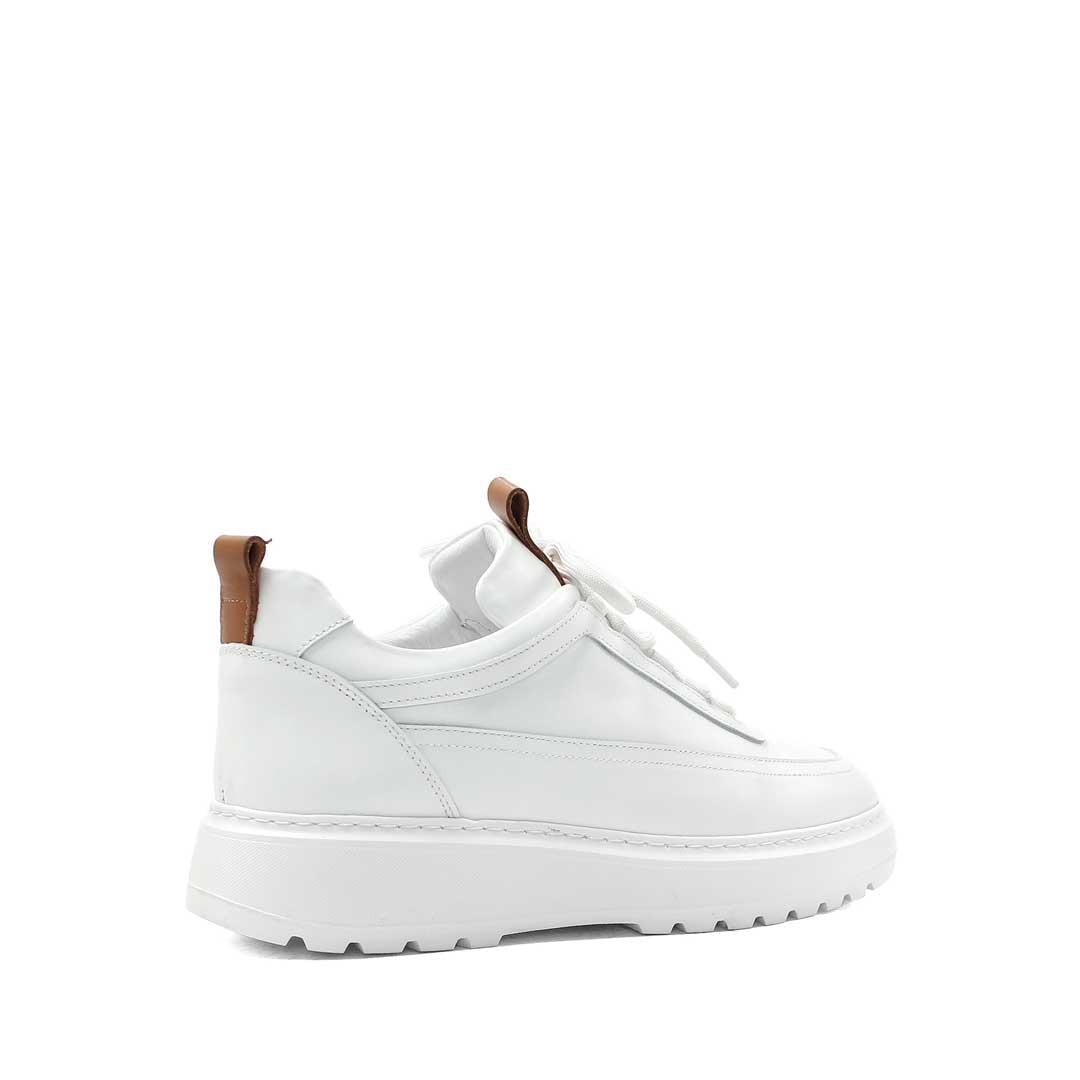 Celal Gültekin Erkek Beyaz Bağcıklı Kalın Tabanlı Deri Sneaker