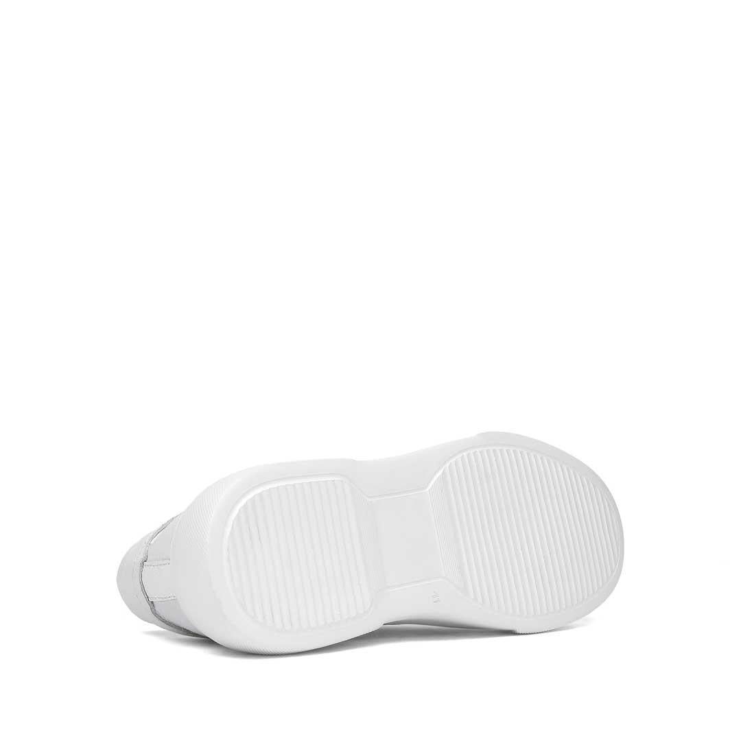 Celal Gültekin Erkek Beyaz Bağcıklı Kalın Tabanlı Deri Sneaker