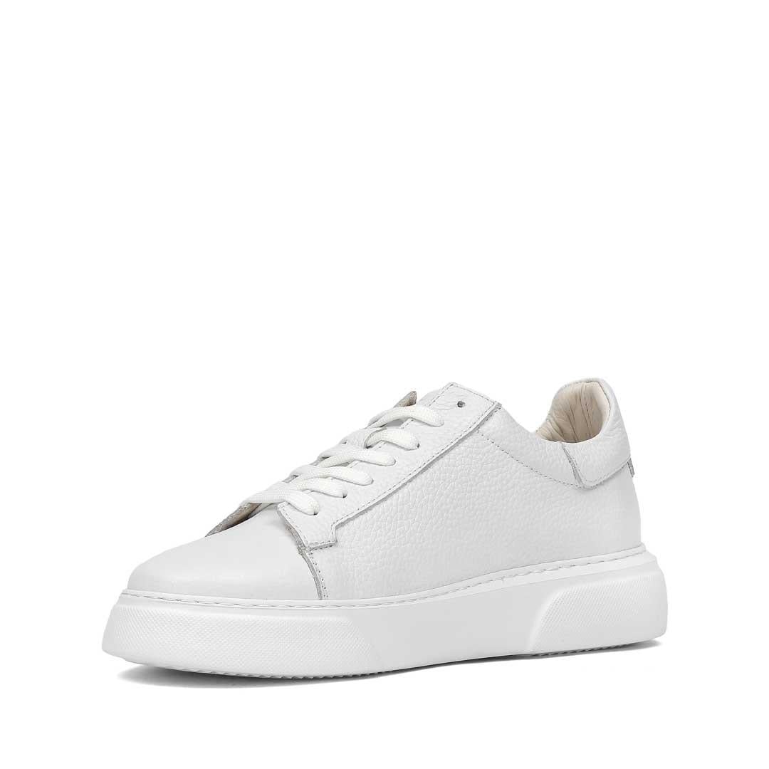 Celal Gültekin Erkek Beyaz Bağcıklı Kalın Tabanlı Deri Sneaker