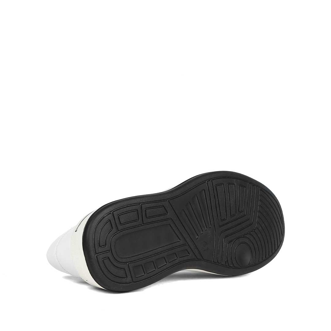 Celal Gültekin Erkek Beyaz Baskılı Bağcıklı Kalın Tabanlı Deri Sneaker