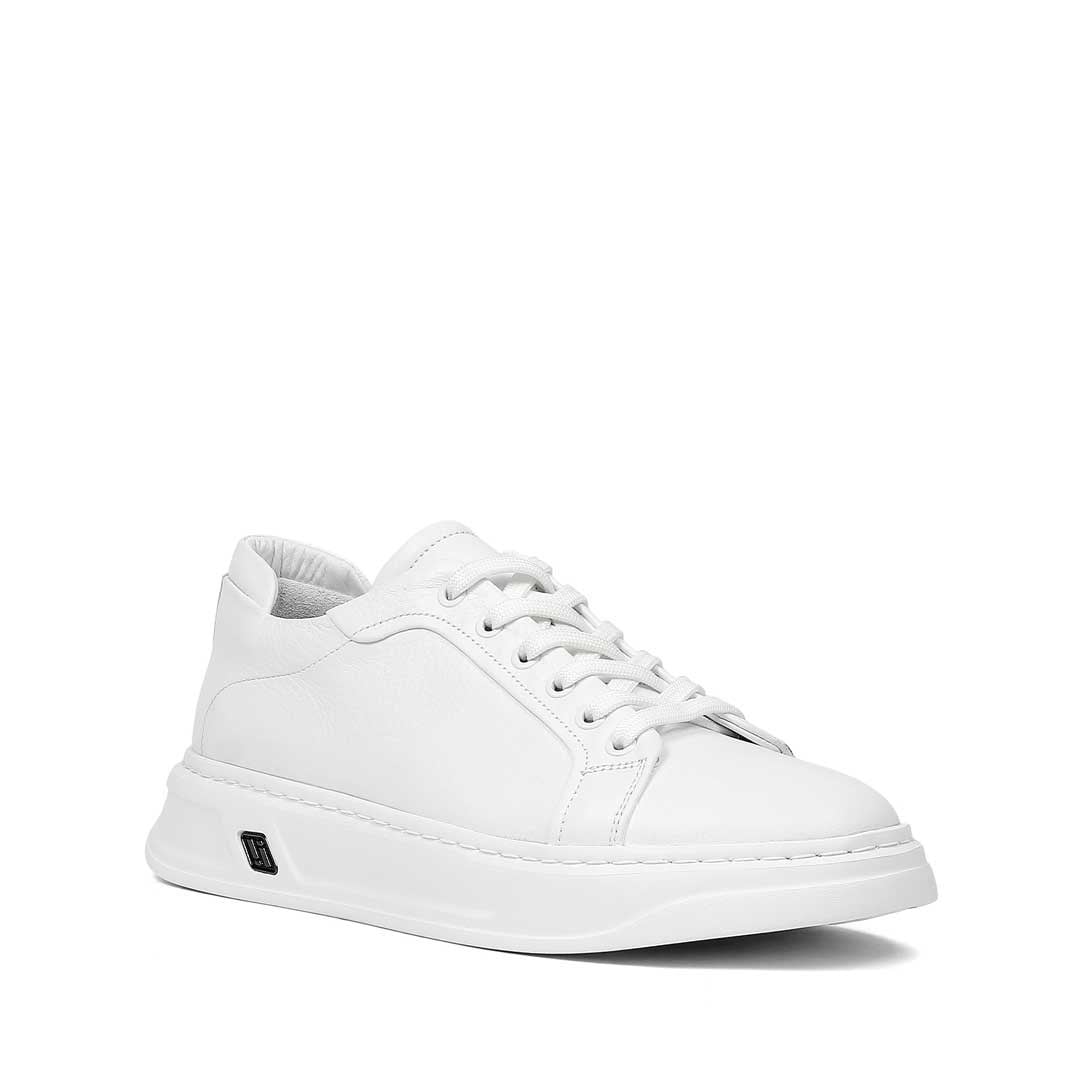 Celal Gültekin Erkek Beyaz Kalın Tabanlı Deri Sneaker