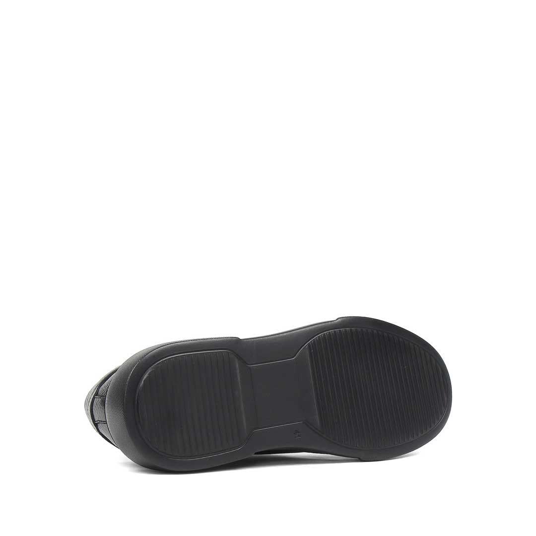 Celal Gültekin Erkek Düz Siyah Bağcıklı Kalın Tabanlı Deri Sneaker