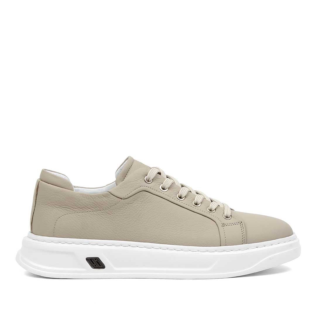 Celal Gültekin Erkek Gri Kalın Tabanlı Deri Sneaker