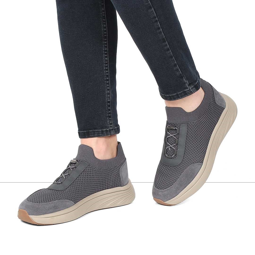Celal Gültekin Erkek Gri Kalın Tabanlı Deri Sneaker