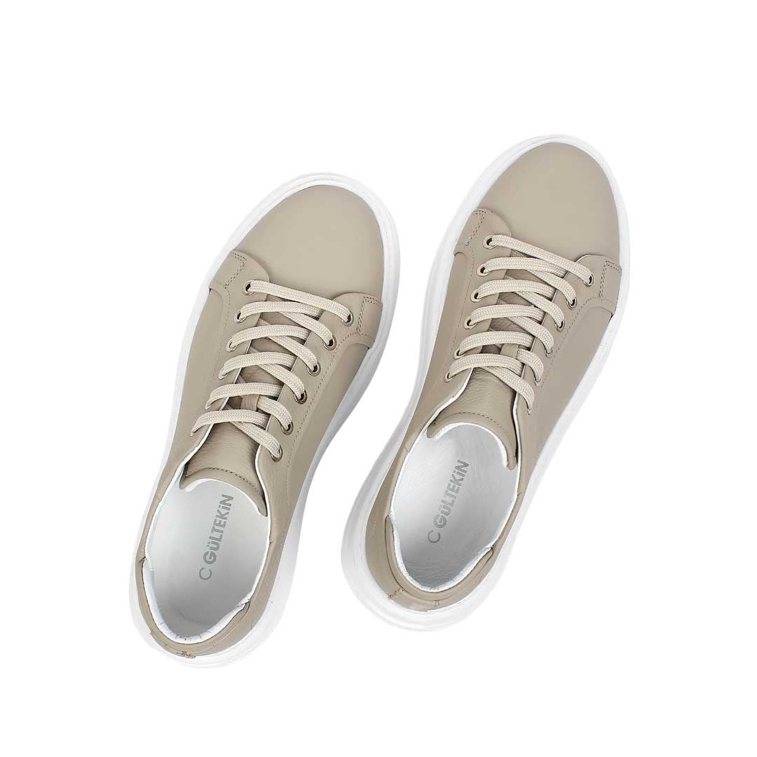 Celal Gültekin Erkek Gri Kalın Tabanlı Deri Sneaker