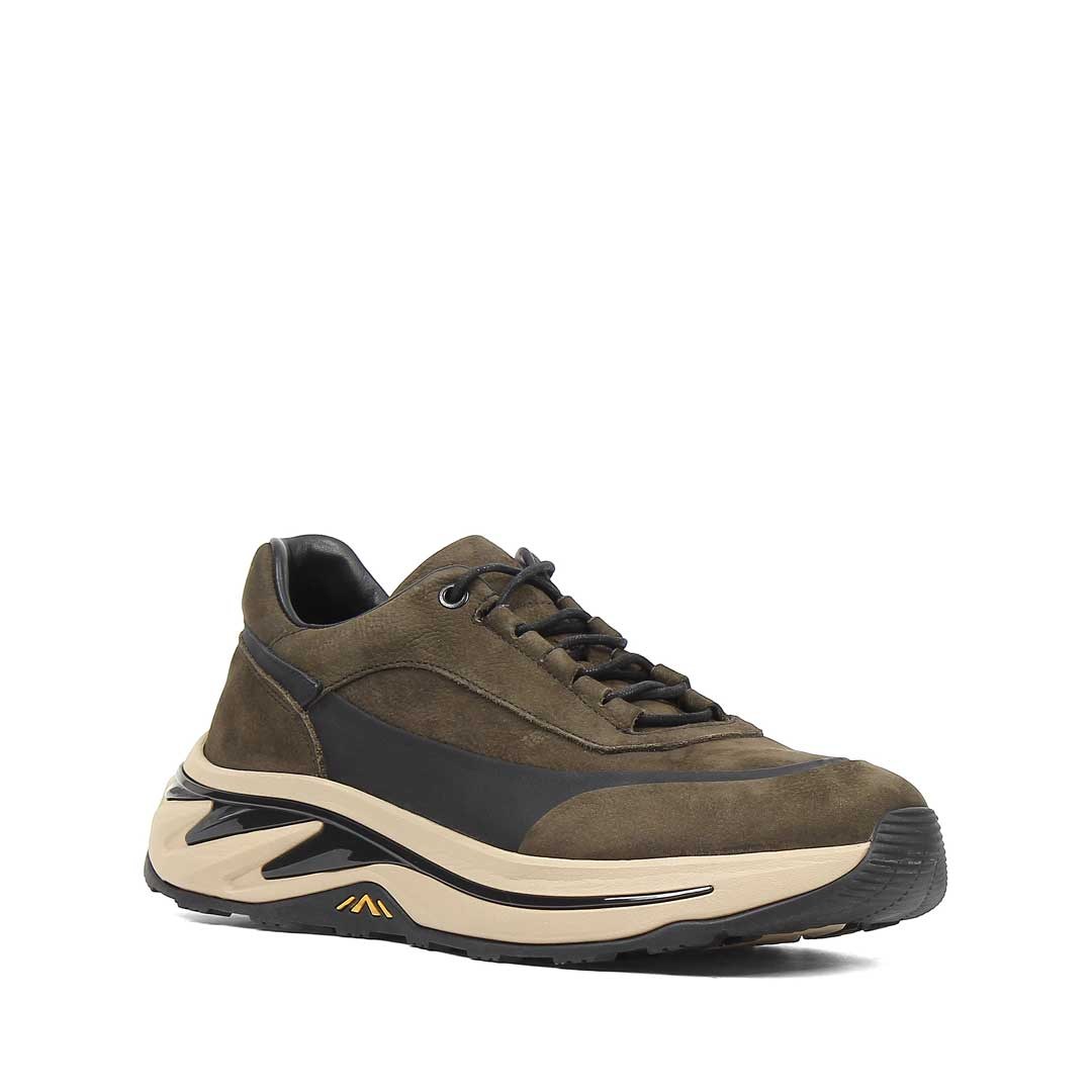 Celal Gültekin Erkek Haki Kalın Tabanlı Nubuk Deri Sneaker