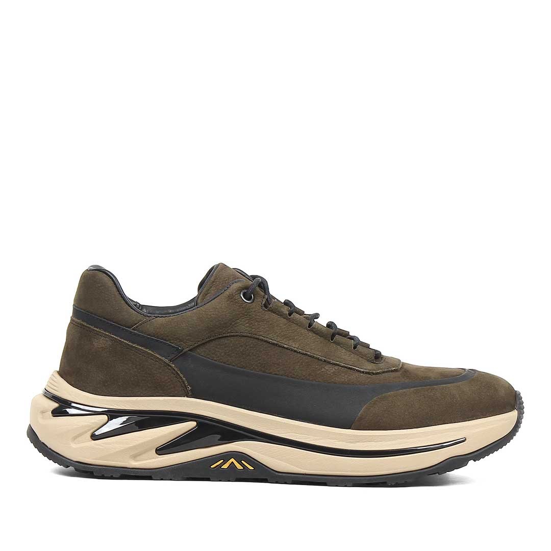 Celal Gültekin Erkek Haki Kalın Tabanlı Nubuk Deri Sneaker