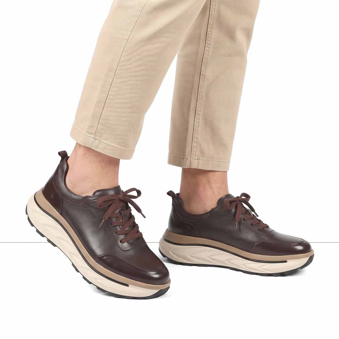 Celal Gültekin Erkek Kahverengi Açma Deri Sneaker