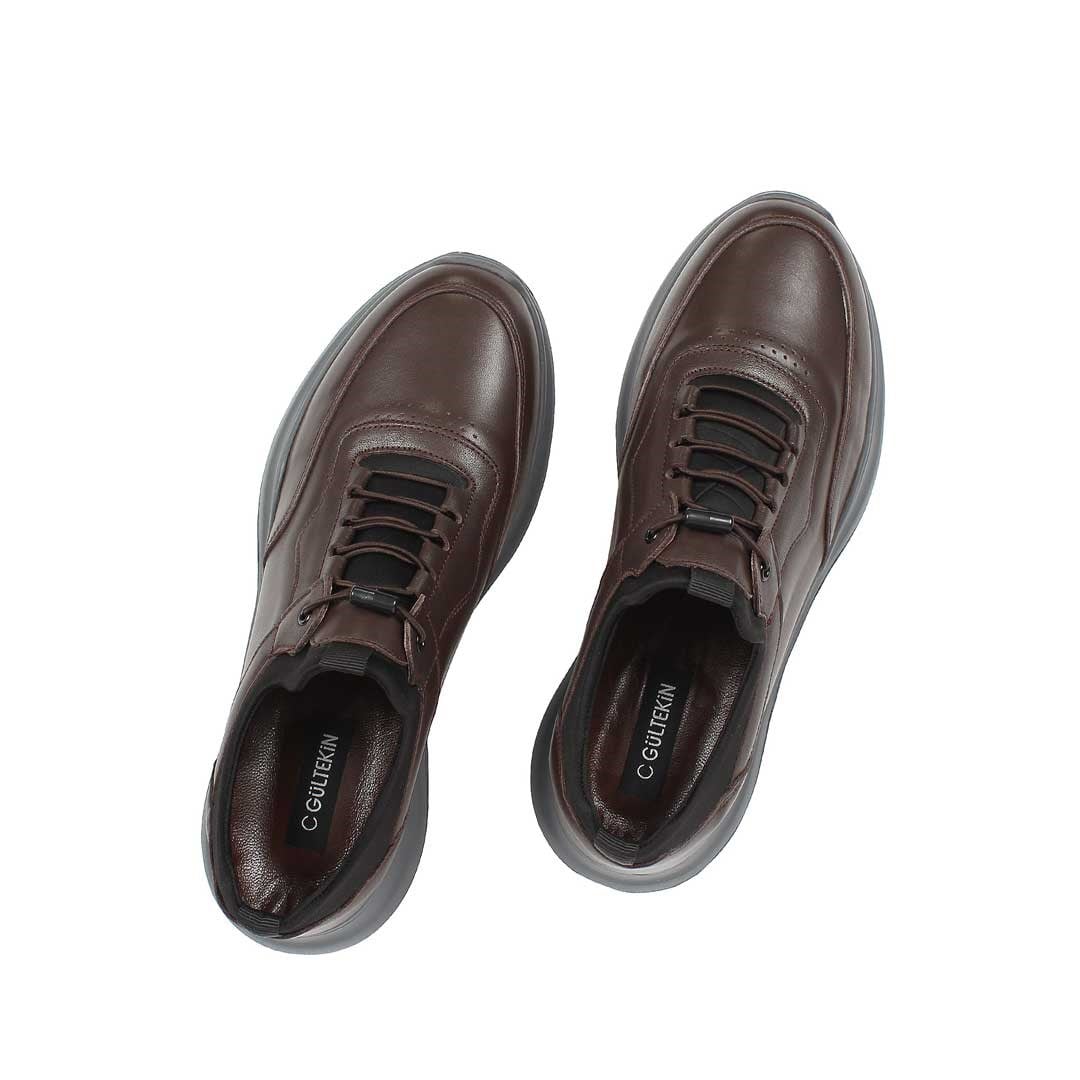 Celal Gültekin Erkek Kahverengi Bağcıklı Deri Sneaker