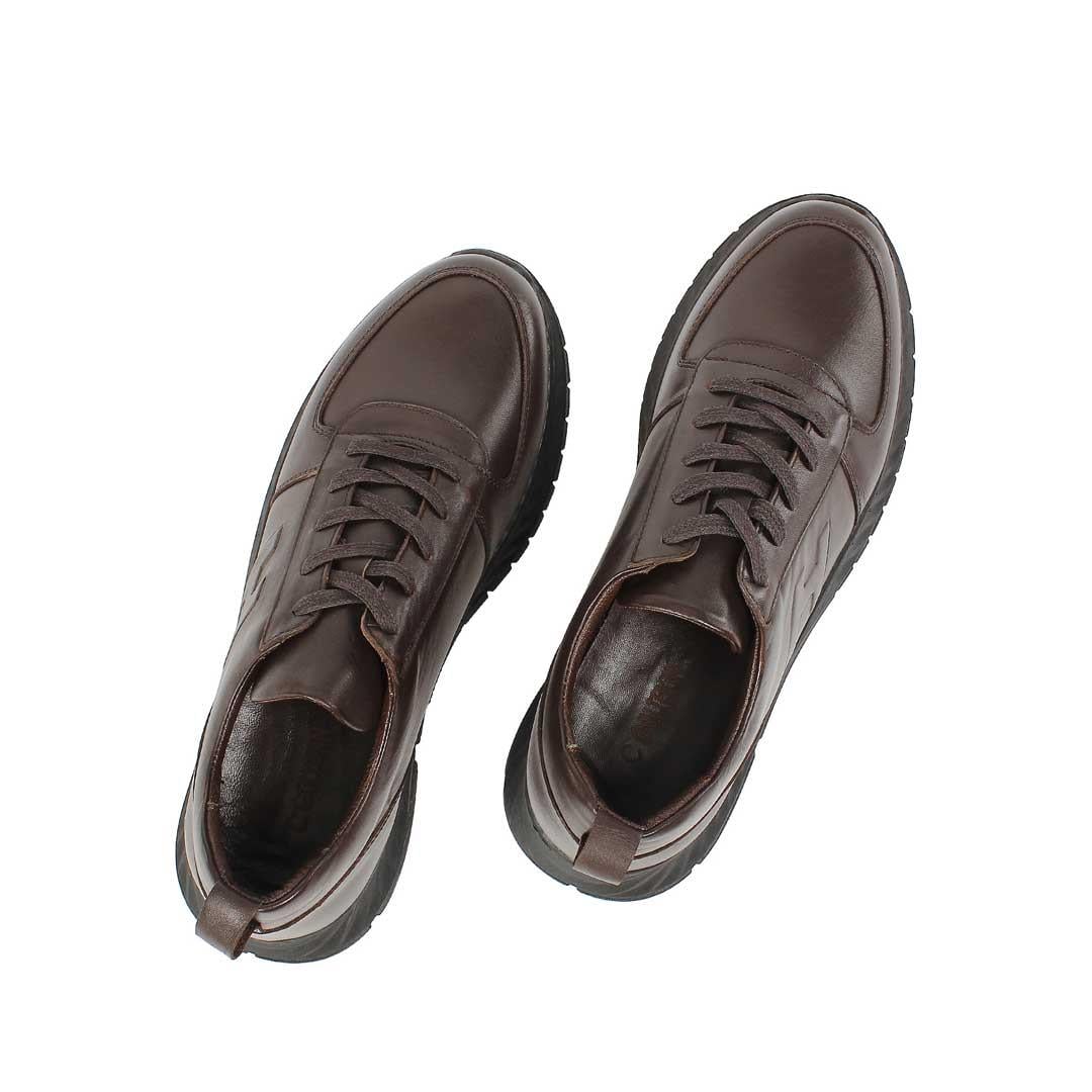 Celal Gültekin Erkek Kahverengi Bağcıklı Deri Sneaker