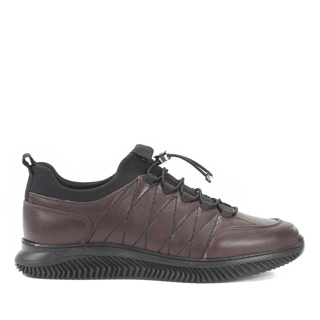 Celal Gültekin Erkek Kahverengi Bağcıklı Kalın Tabanlı Deri Sneaker