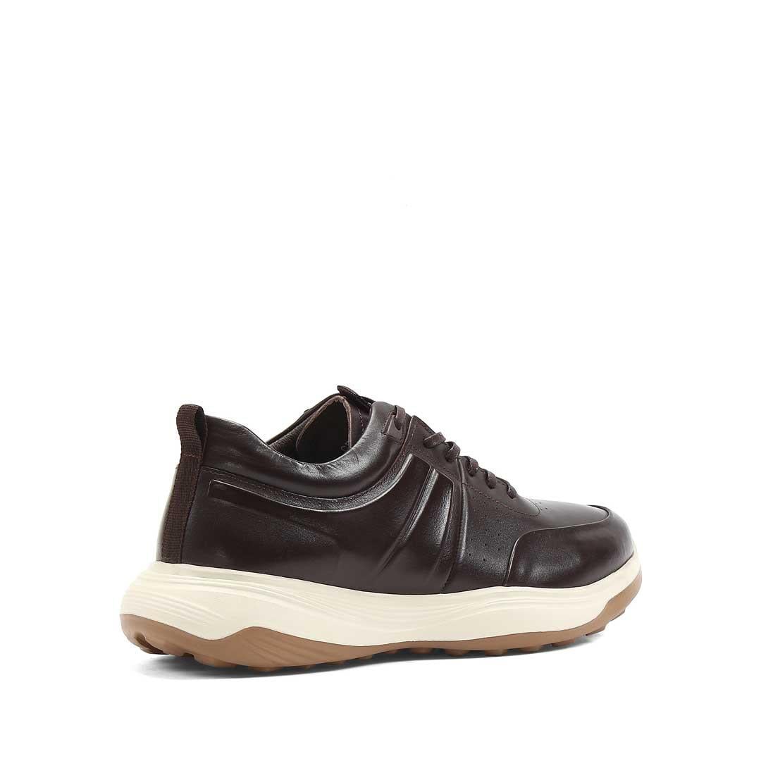Celal Gültekin Erkek Kahverengi Bağcıklı Kalın Tabanlı Deri Sneaker