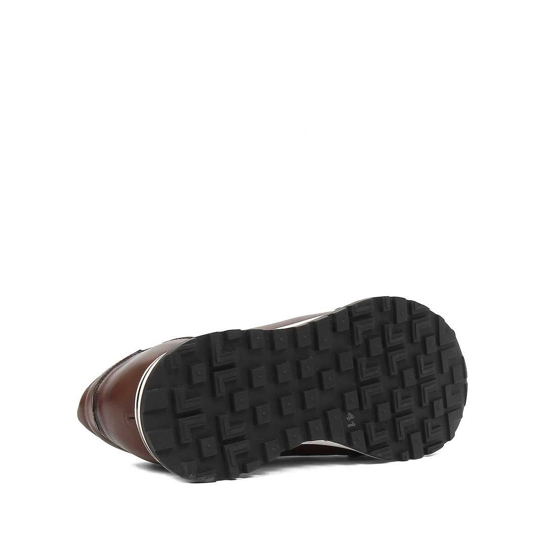 Celal Gültekin Erkek Kahverengi Bağcıklı Kalın Tabanlı Deri Sneaker