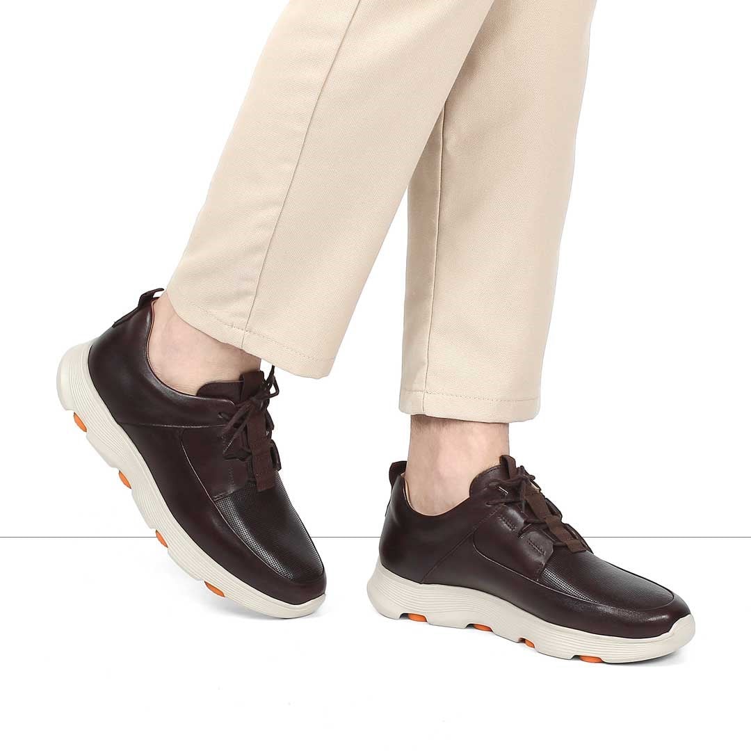 Celal Gültekin Erkek Kahverengi Deri Sneaker