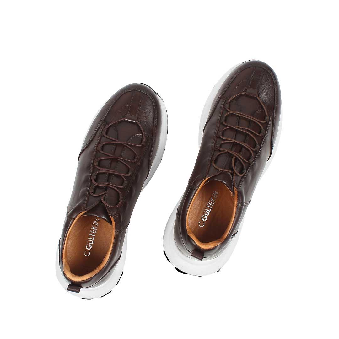 Celal Gültekin Erkek Kahverengi Kalın Tabanlı Deri Sneaker