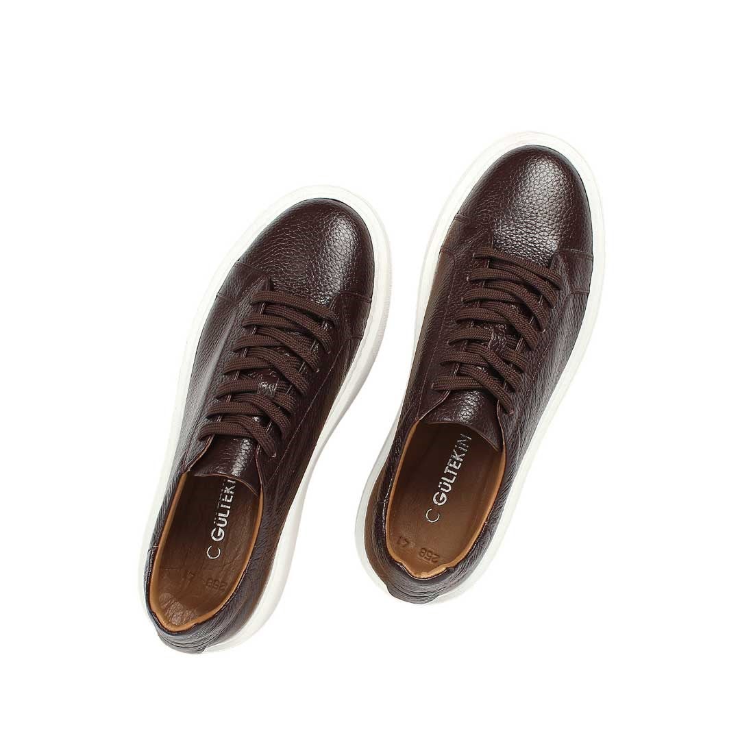 Celal Gültekin Erkek Kahverengi Kalın Tabanlı Deri Sneaker