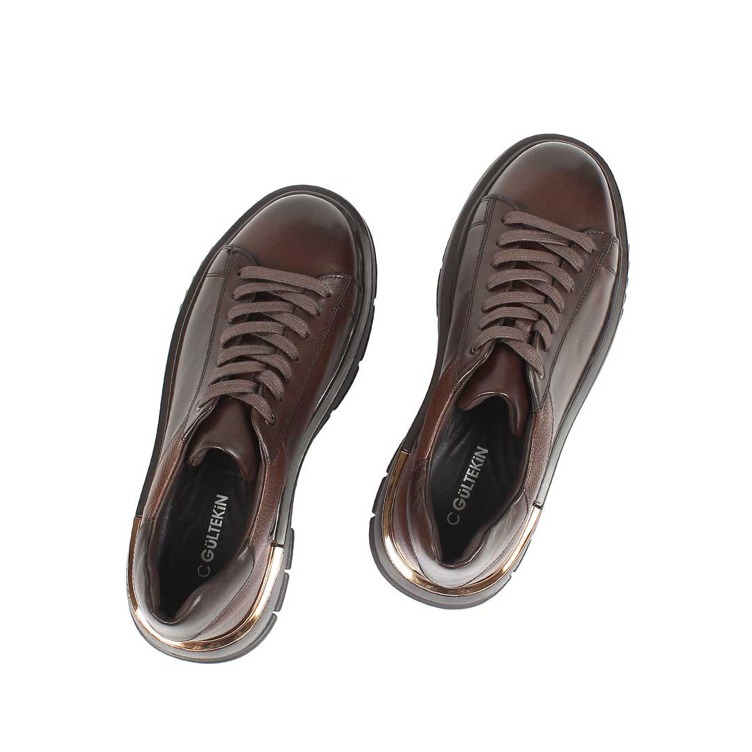 Celal Gültekin Erkek Kahverengi Kalın Tabanlı Deri Sneaker