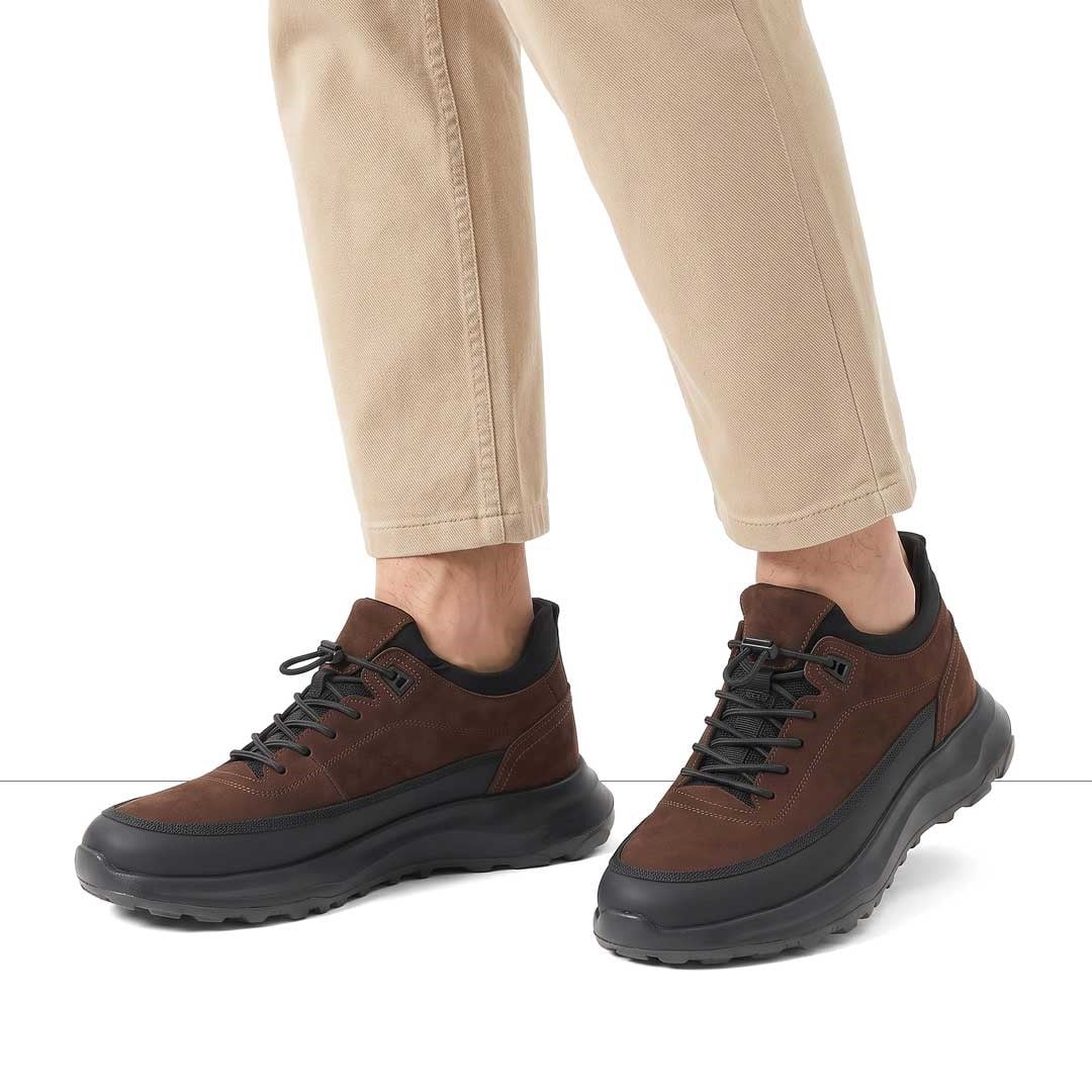 Celal Gültekin Erkek Kahverengi Nubuk Siyah Deri Sneaker