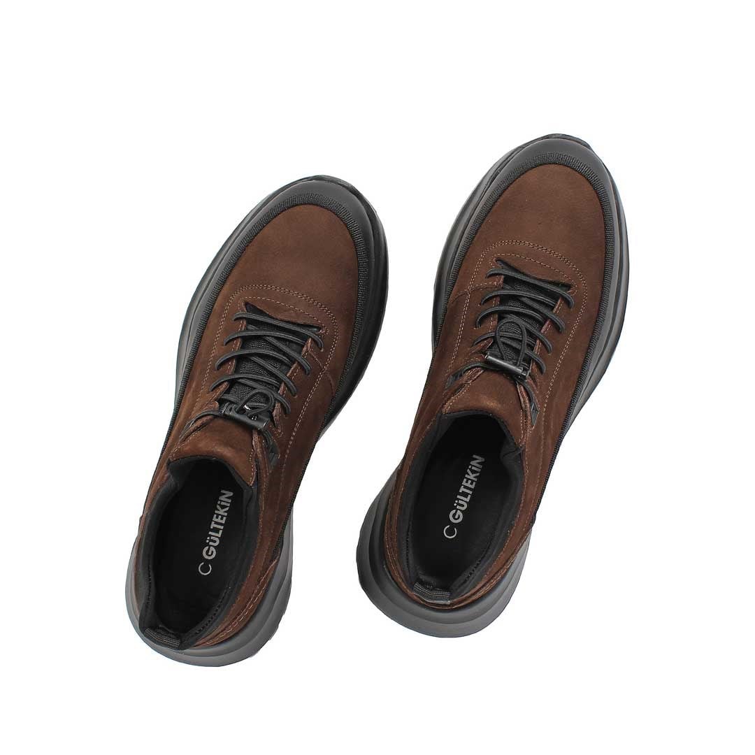 Celal Gültekin Erkek Kahverengi Nubuk Siyah Deri Sneaker