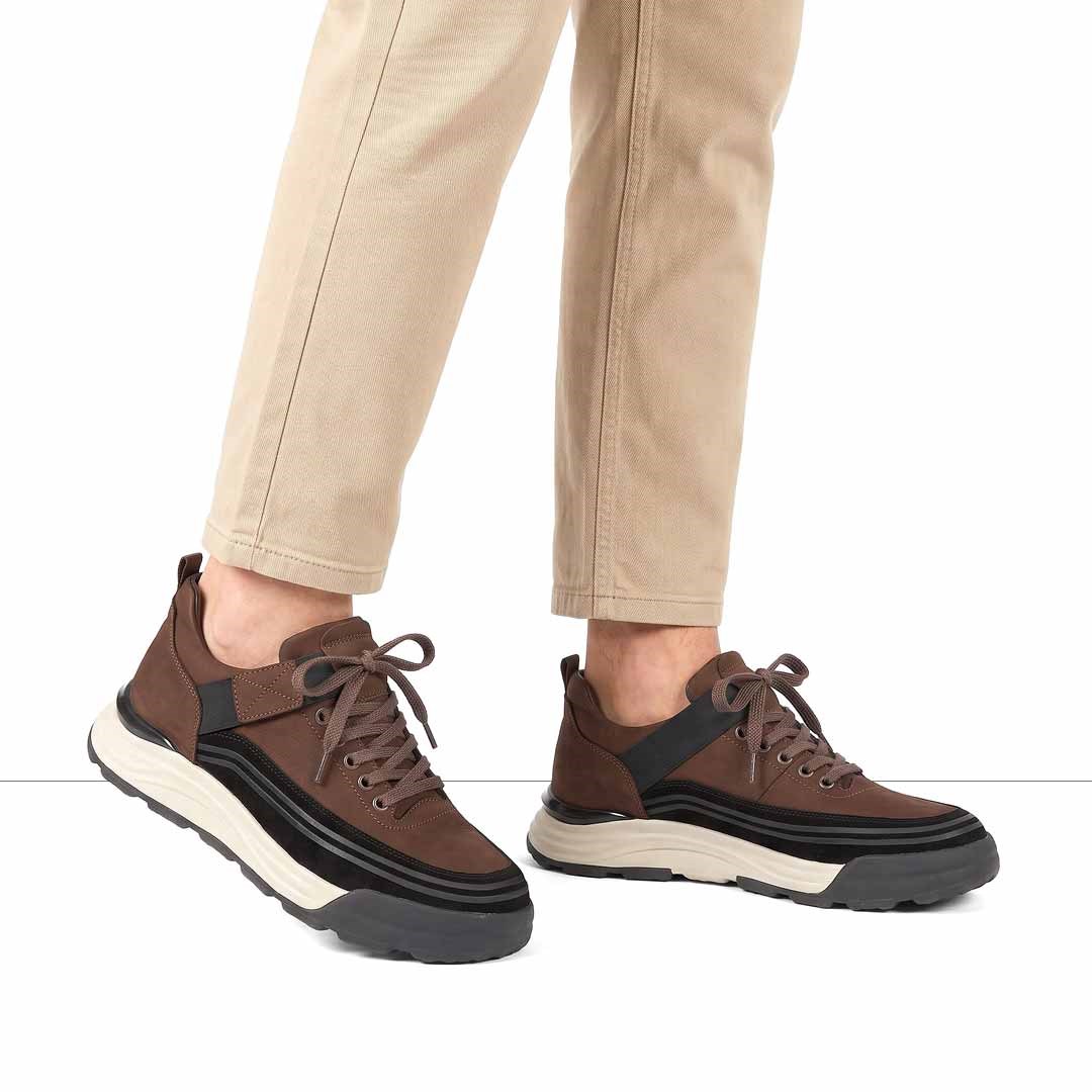 Celal Gültekin Erkek Kahverengi Nubuk Siyah Süet Deri Sneaker