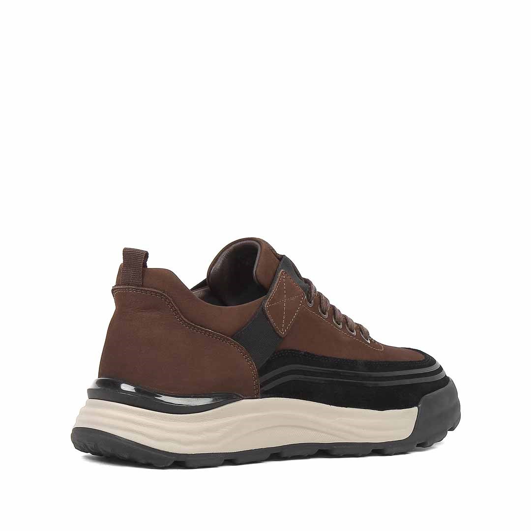 Celal Gültekin Erkek Kahverengi Nubuk Siyah Süet Deri Sneaker