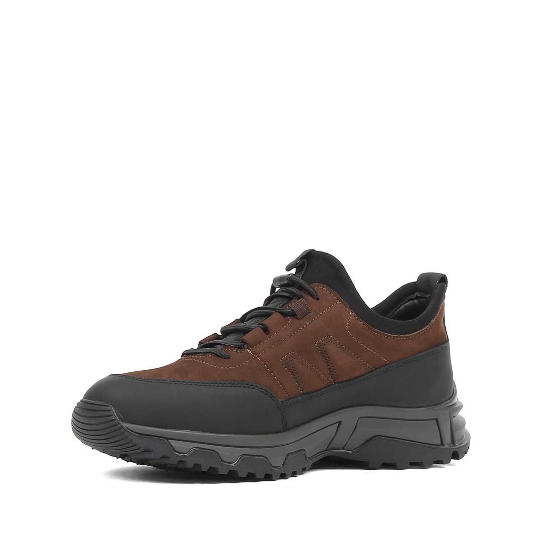 Celal Gültekin Erkek Kahverengi Siyah Nubuk Deri Sneaker