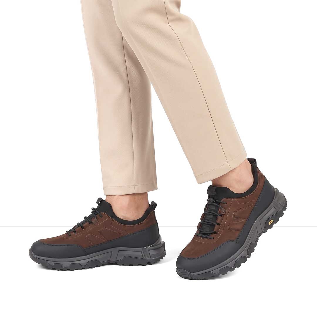 Celal Gültekin Erkek Kahverengi Siyah Nubuk Deri Sneaker