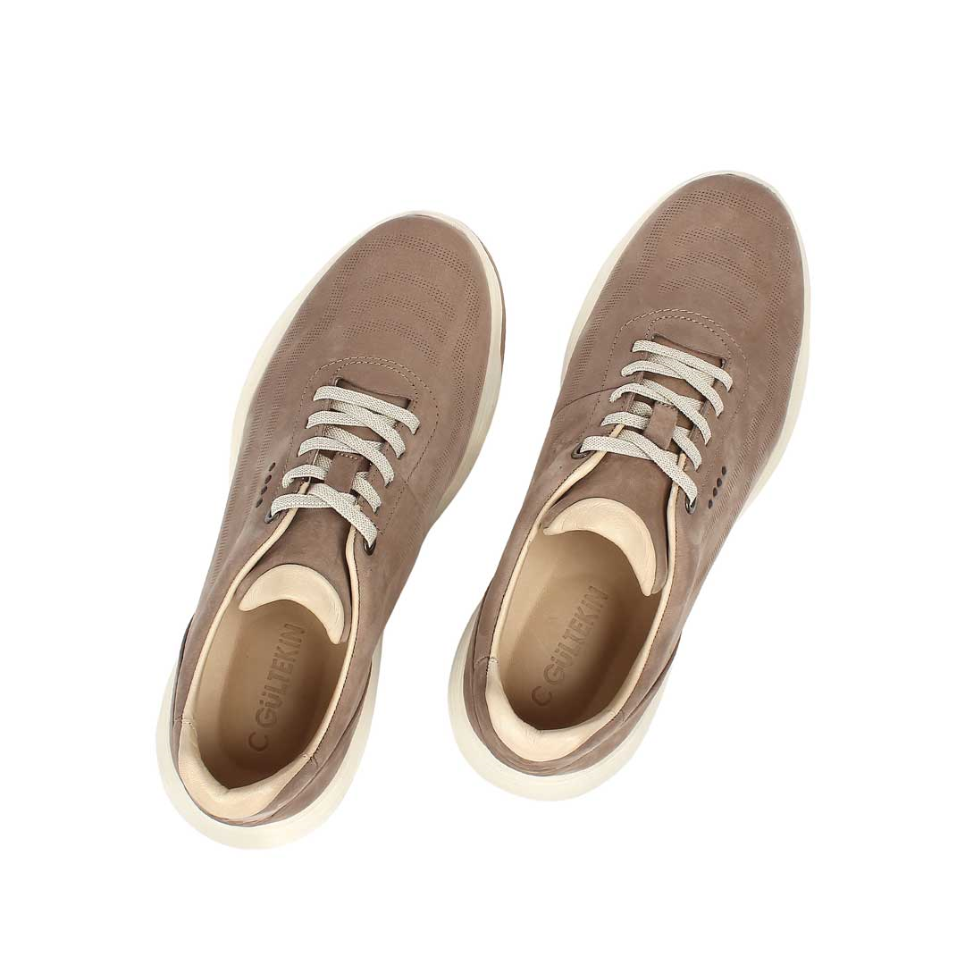 Celal Gültekin Erkek Kum Kalın Tabanlı Nubuk Deri Sneaker