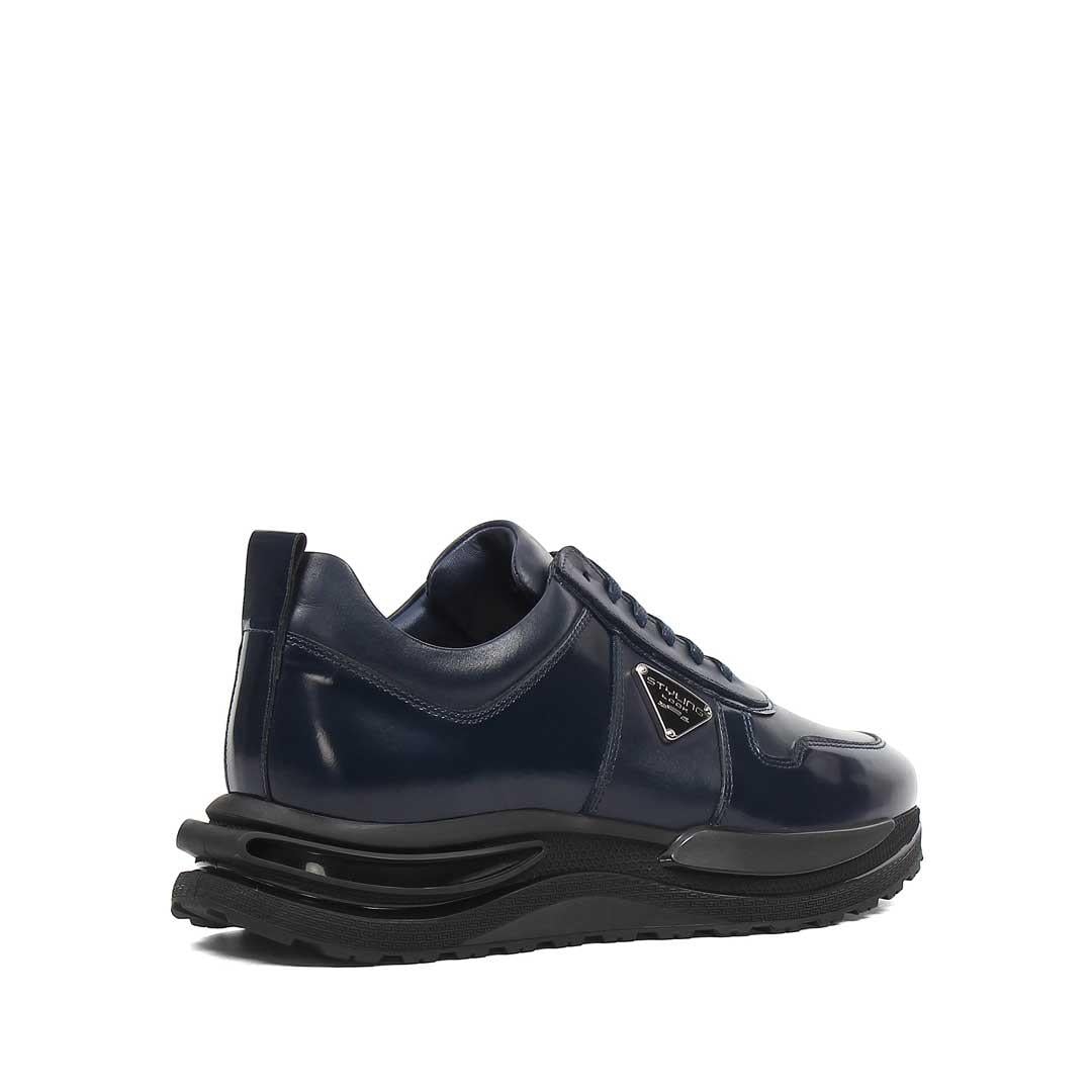Celal Gültekin Erkek Lacivert Bağcıklı Kalın Tabanlı Deri Sneaker