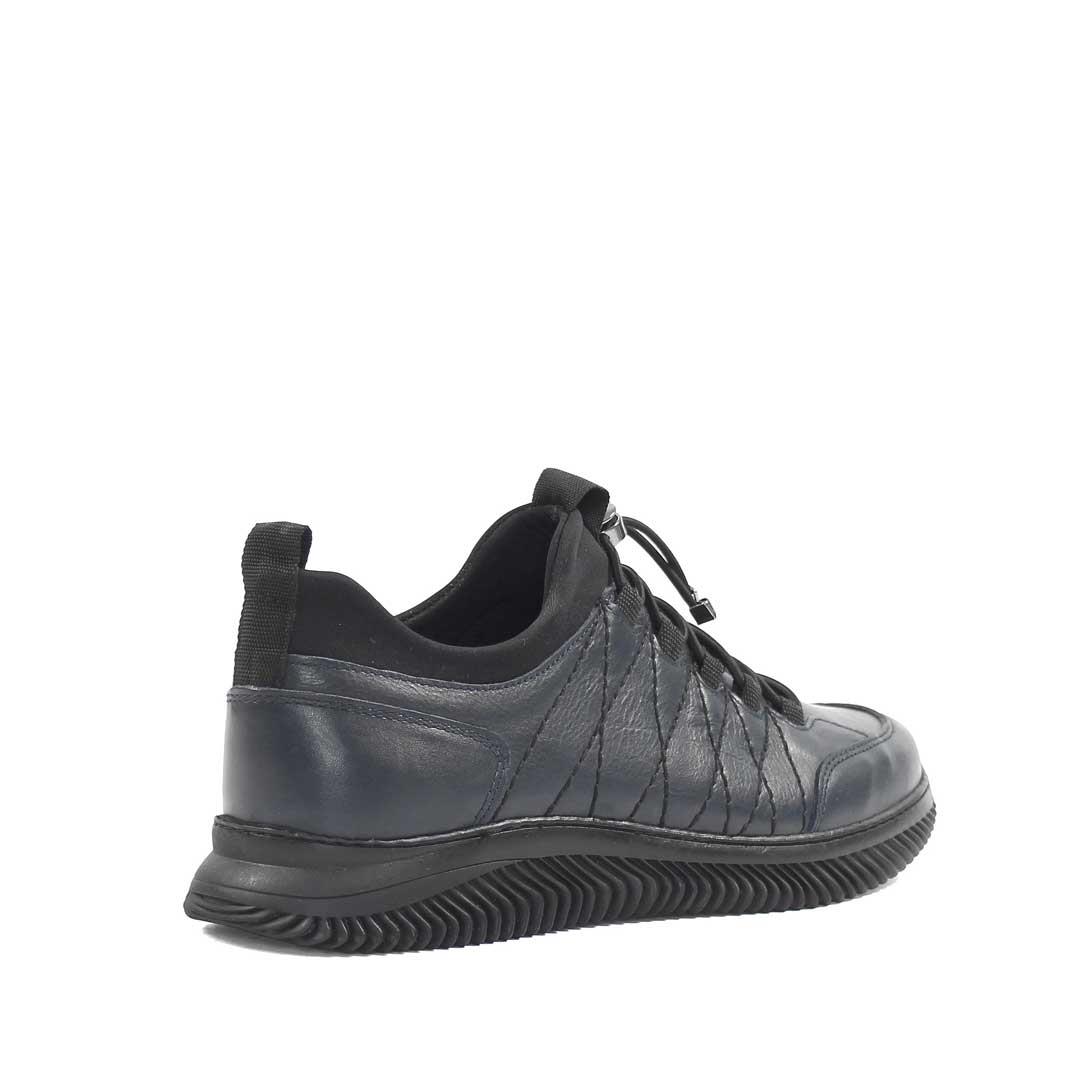 Celal Gültekin Erkek Lacivert Bağcıklı Kalın Tabanlı Deri Sneaker