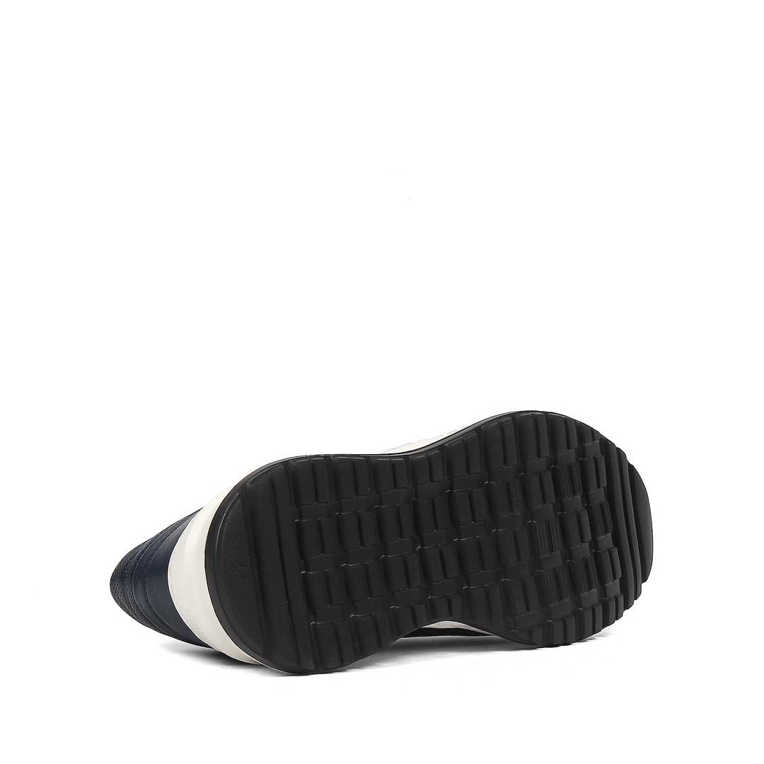 Celal Gültekin Erkek Lacivert Bağcıklı Kalın Tabanlı Deri Sneaker