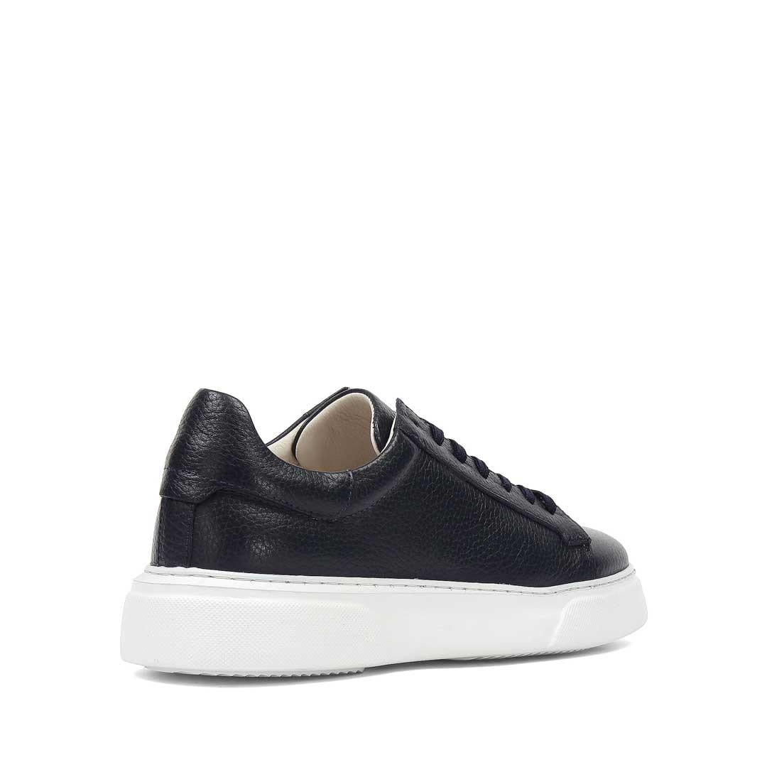 Celal Gültekin Erkek Lacivert Bağcıklı Kalın Tabanlı Deri Sneaker