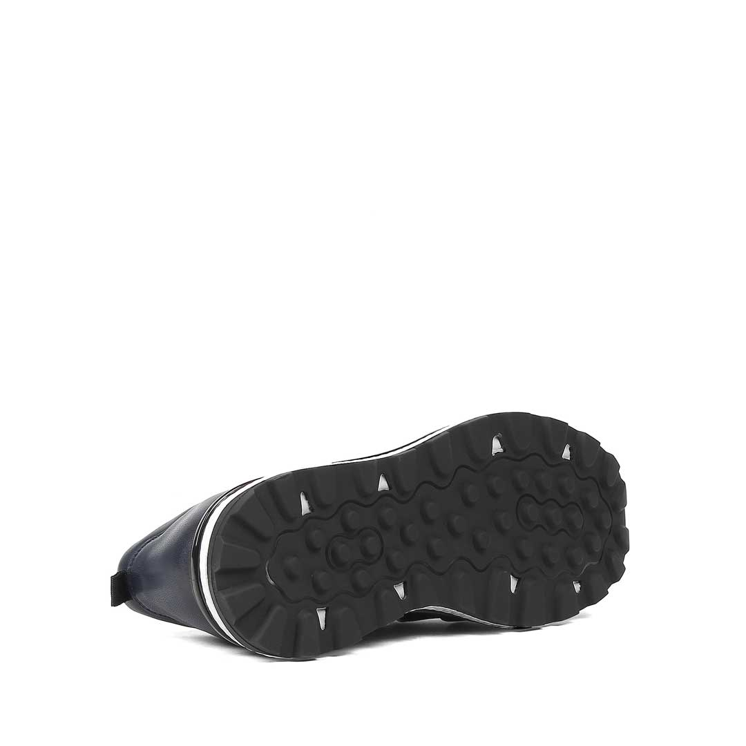 Celal Gültekin Erkek Lacivert Bağcıklı Kalın Tabanlı Deri Sneaker