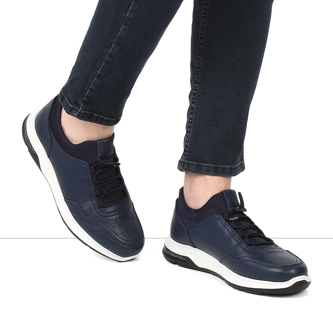 Celal Gültekin Erkek Lacivert Deri Sneaker