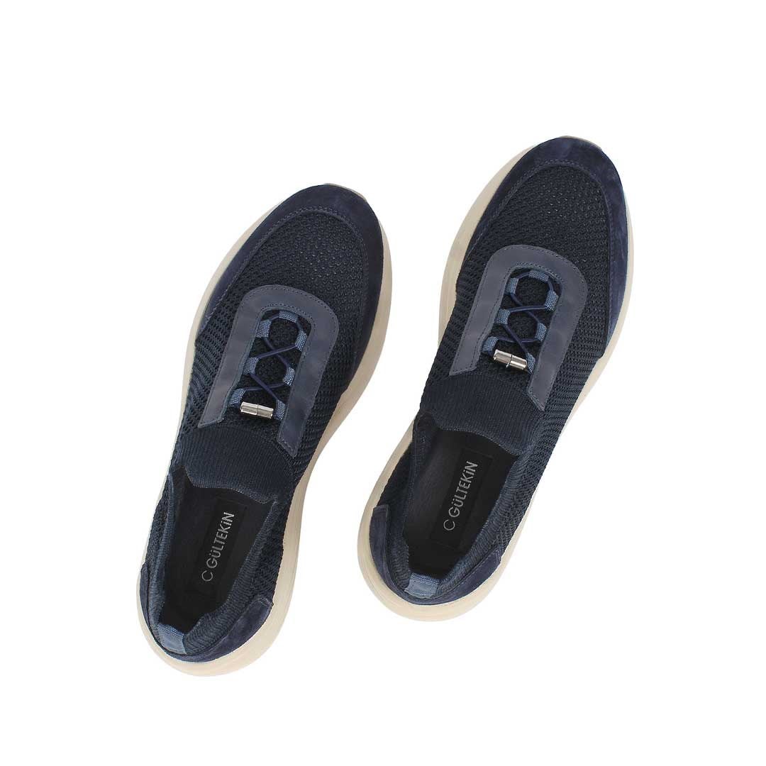 Celal Gültekin Erkek Lacivert Kalın Tabanlı Deri Sneaker