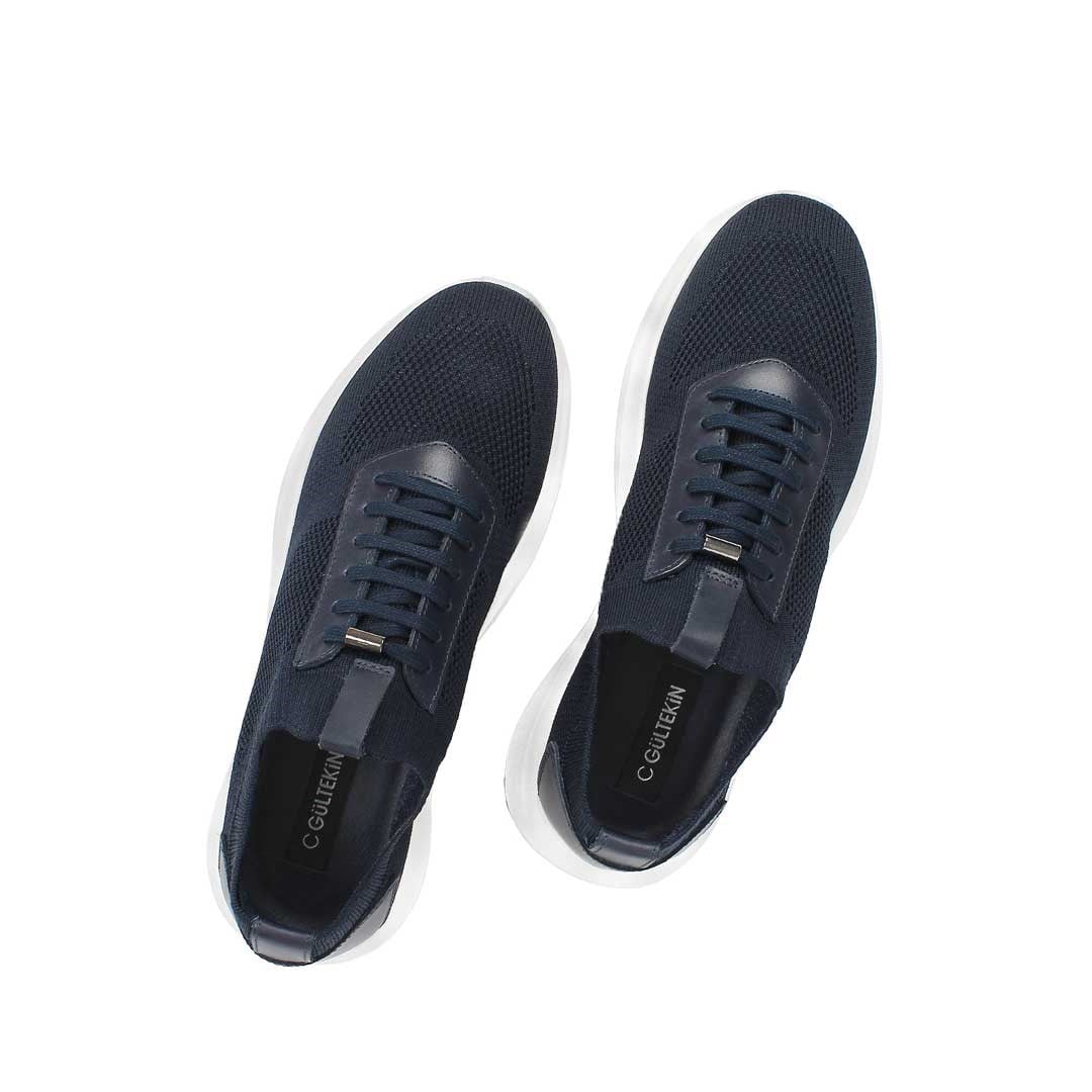 Celal Gültekin Erkek Lacivert Kalın Tabanlı Deri Sneaker