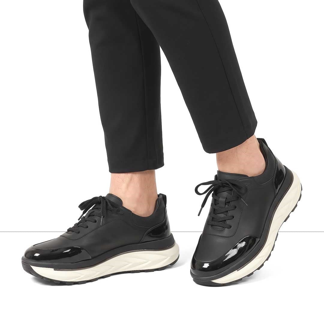 Celal Gültekin Erkek Siyah Açma Deri Sneaker