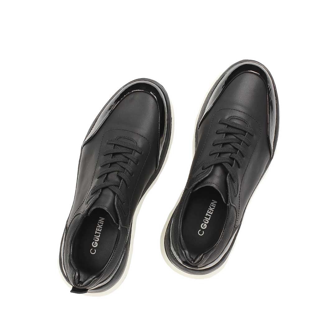 Celal Gültekin Erkek Siyah Açma Deri Sneaker