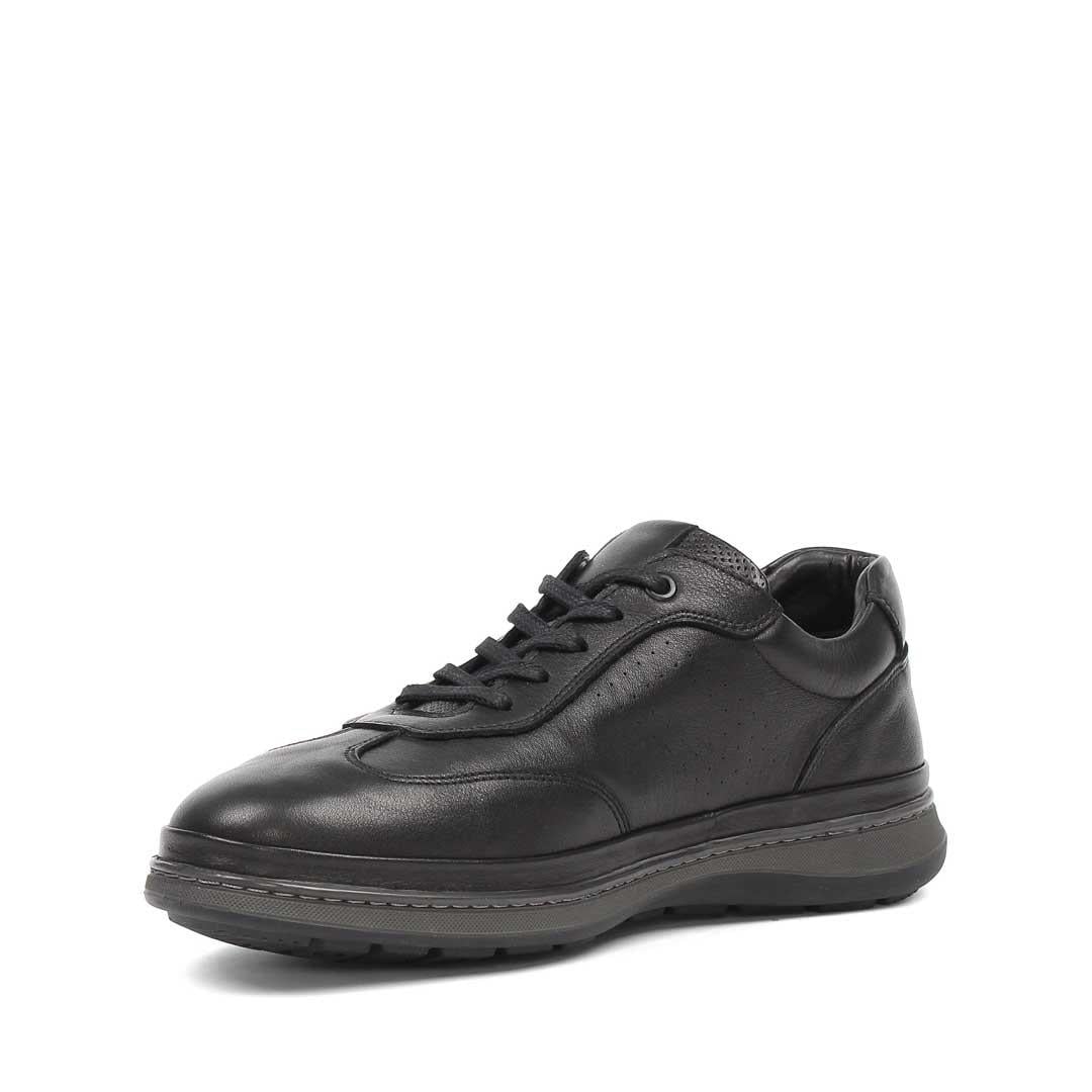 Celal Gültekin Erkek Siyah Bağcıklı Deri Sneaker